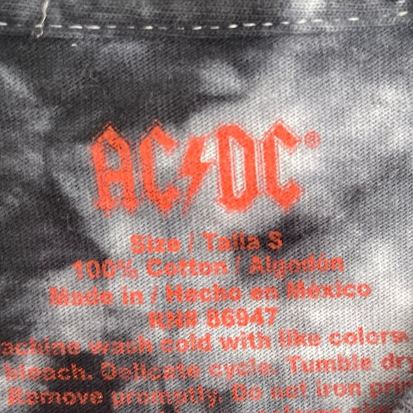 AC/DC Tie-Dye Cropped T Shirt - Picture 4 of 4